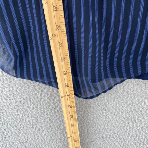 Chicos Top Womens 3 US Extra Large Alamo Navy Striped Asymmetric Short Sleeves - Picture 11 of 12